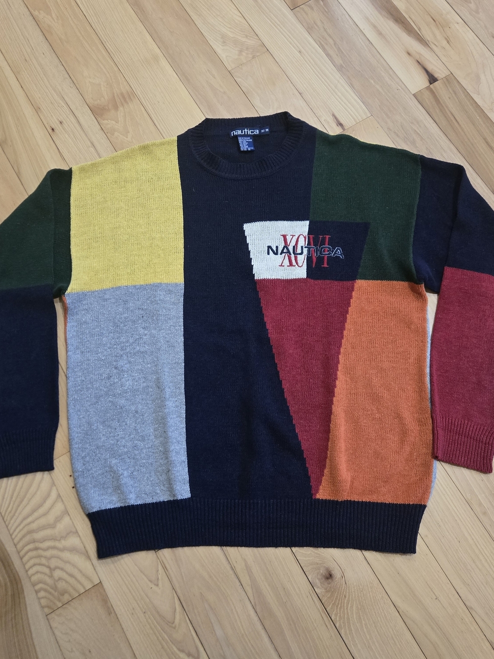 Vintage Nautica Colorblock Crewneck Sweater - M